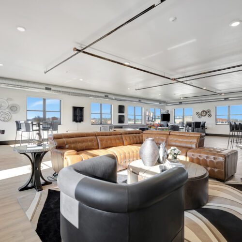 recreation room with seating and games