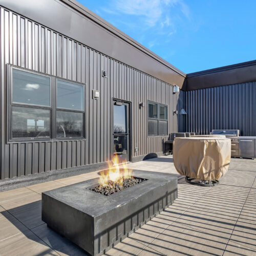 patio with fire pits