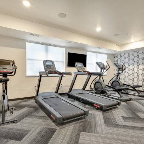 gym with treadmills